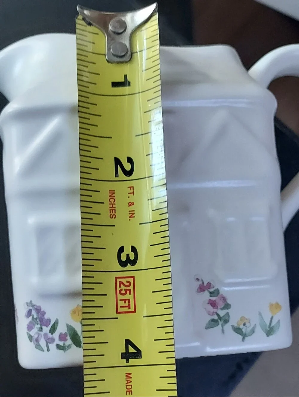 Pfaltzgraff Cape May Cottage House Floral Pattern Bisque Creamer Pitcher Gravy